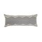 Laddha Home Designs 36" Gray and White Handmade Chevron Bordered Rectangular Lumbar Pillow
